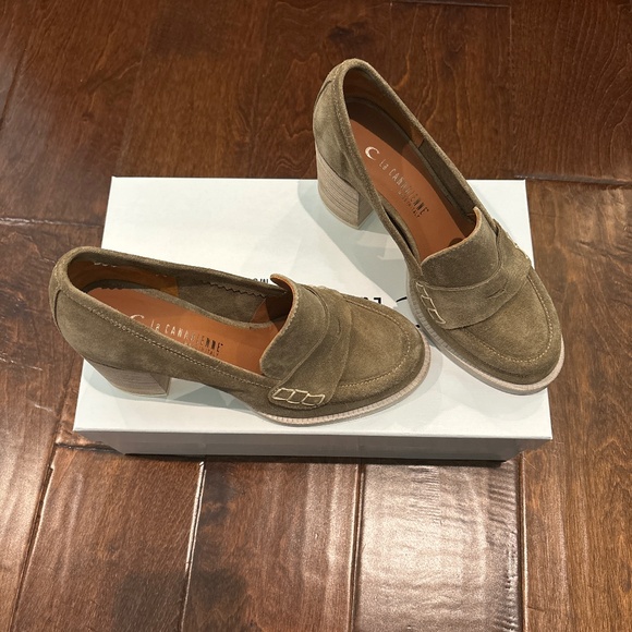 La Canadienne Audrina Suede heel Loafer MADE IN ITALY - Picture 1 of 7